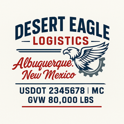 Trucking, Logistics, Transport Inspired Truck Door Lettering Decal Sticker Signs For Style & Compliance With USDOT, MC, GVW Or Any Regulation Number Lines (Set of 2)