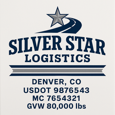 Trucking, Logistics, Transport Inspired Truck Door Lettering Decal Sticker Signs For Style & Compliance With USDOT, MC, GVW Or Any Regulation Number Lines (Set of 2)