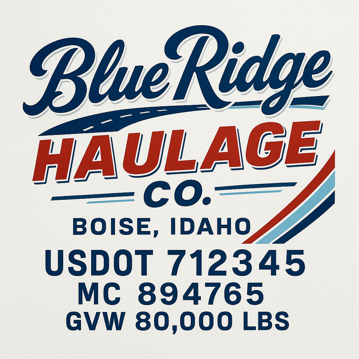 Trucking, Logistics, Transport Inspired Truck Door Lettering Decal Sticker Signs For Style & Compliance With USDOT, MC, GVW Or Any Regulation Number Lines (Set of 2)