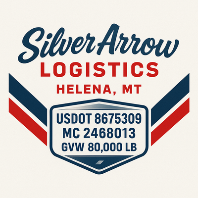 Trucking, Logistics, Transport Inspired Truck Door Lettering Decal Sticker Signs For Style & Compliance With USDOT, MC, GVW Or Any Regulation Number Lines (Set of 2)