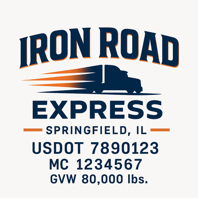 Trucking, Logistics, Transport Inspired Truck Door Lettering Decal Sticker Signs For Style & Compliance With USDOT, MC, GVW Or Any Regulation Number Lines (Set of 2)