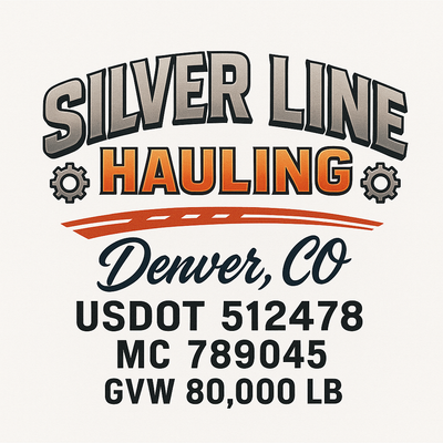 Trucking, Logistics, Transport Inspired Truck Door Lettering Decal Sticker Signs For Style & Compliance With USDOT, MC, GVW Or Any Regulation Number Lines (Set of 2)