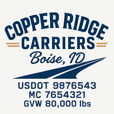 Trucking, Logistics, Transport Inspired Truck Door Lettering Decal Sticker Signs For Style & Compliance With USDOT, MC, GVW Or Any Regulation Number Lines (Set of 2)