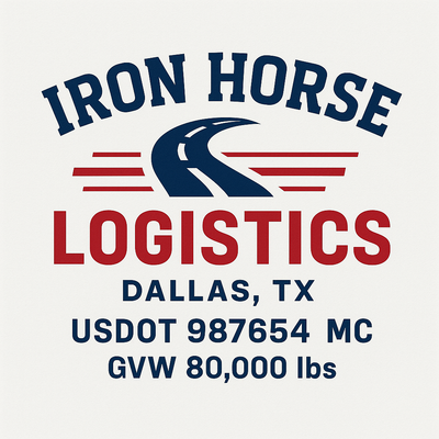 Trucking, Logistics, Transport Inspired Truck Door Lettering Decal Sticker Signs For Style & Compliance With USDOT, MC, GVW Or Any Regulation Number Lines (Set of 2)