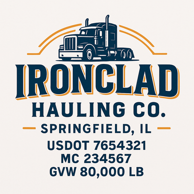 Trucking, Logistics, Transport Inspired Truck Door Lettering Decal Sticker Signs For Style & Compliance With USDOT, MC, GVW Or Any Regulation Number Lines (Set of 2)