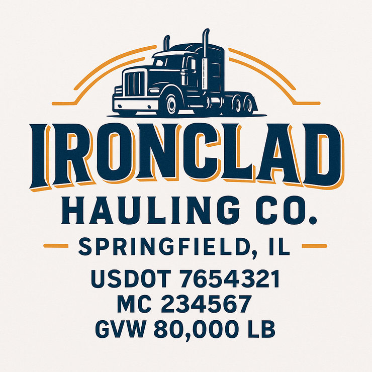 Trucking, Logistics, Transport Inspired Truck Door Lettering Decal Sticker Signs For Style & Compliance With USDOT, MC, GVW Or Any Regulation Number Lines (Set of 2)