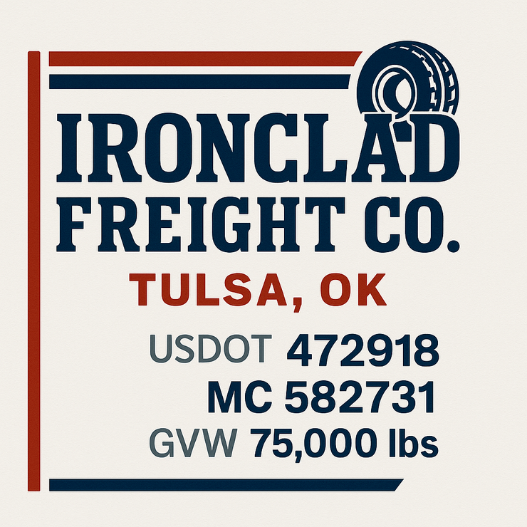 Trucking, Logistics, Transport Inspired Truck Door Lettering Decal Sticker Signs For Style & Compliance With USDOT, MC, GVW Or Any Regulation Number Lines (Set of 2)