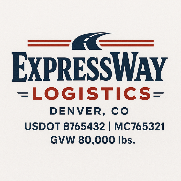 Trucking, Logistics, Transport Inspired Truck Door Lettering Decal Sticker Signs For Style & Compliance With USDOT, MC, GVW Or Any Regulation Number Lines (Set of 2)