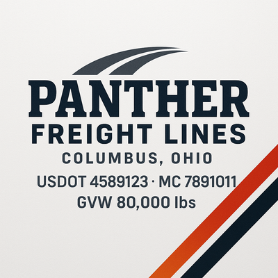 Trucking, Logistics, Transport Inspired Truck Door Lettering Decal Sticker Signs For Style & Compliance With USDOT, MC, GVW Or Any Regulation Number Lines (Set of 2)