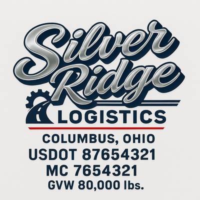 Trucking, Logistics, Transport Inspired Truck Door Lettering Decal Sticker Signs For Style & Compliance With USDOT, MC, GVW Or Any Regulation Number Lines (Set of 2)