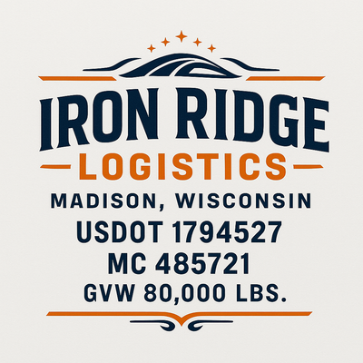 Trucking, Logistics, Transport Inspired Truck Door Lettering Decal Sticker Signs For Style & Compliance With USDOT, MC, GVW Or Any Regulation Number Lines (Set of 2)