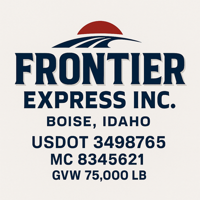Trucking, Logistics, Transport Inspired Truck Door Lettering Decal Sticker Signs For Style & Compliance With USDOT, MC, GVW Or Any Regulation Number Lines (Set of 2)