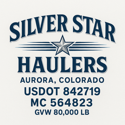 Trucking, Logistics, Transport Inspired Truck Door Lettering Decal Sticker Signs For Style & Compliance With USDOT, MC, GVW Or Any Regulation Number Lines (Set of 2)