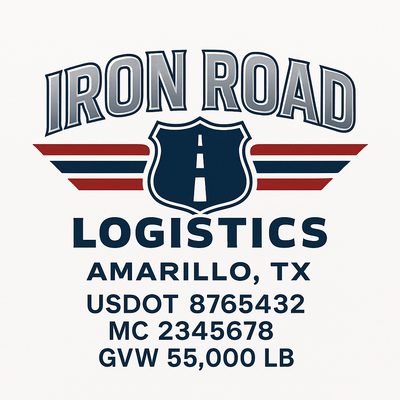 Trucking, Logistics, Transport Inspired Truck Door Lettering Decal Sticker Signs For Style & Compliance With USDOT, MC, GVW Or Any Regulation Number Lines (Set of 2)