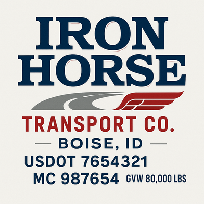 Trucking, Logistics, Transport Inspired Truck Door Lettering Decal Sticker Signs For Style & Compliance With USDOT, MC, GVW Or Any Regulation Number Lines (Set of 2)