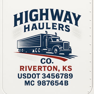Trucking, Logistics, Transport Inspired Truck Door Lettering Decal Sticker Signs For Style & Compliance With USDOT, MC, GVW Or Any Regulation Number Lines (Set of 2)