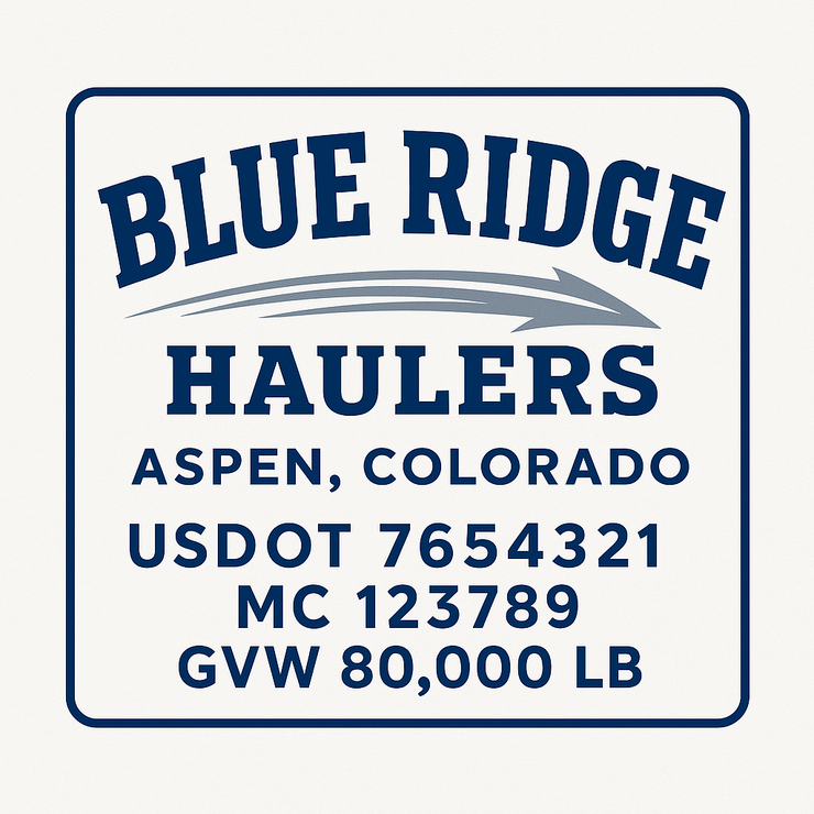 Trucking, Logistics, Transport Inspired Truck Door Lettering Decal Sticker Signs For Style & Compliance With USDOT, MC, GVW Or Any Regulation Number Lines (Set of 2)
