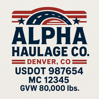 Trucking, Logistics, Transport Inspired Truck Door Lettering Decal Sticker Signs For Style & Compliance With USDOT, MC, GVW Or Any Regulation Number Lines (Set of 2)