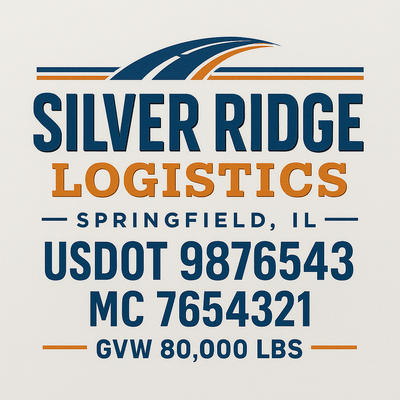 Trucking, Logistics, Transport Inspired Truck Door Lettering Decal Sticker Signs For Style & Compliance With USDOT, MC, GVW Or Any Regulation Number Lines (Set of 2)