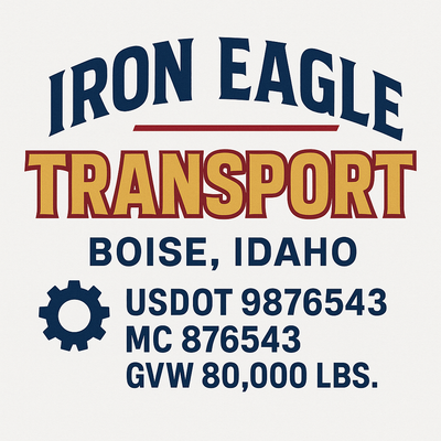 Trucking, Logistics, Transport Inspired Truck Door Lettering Decal Sticker Signs For Style & Compliance With USDOT, MC, GVW Or Any Regulation Number Lines (Set of 2)