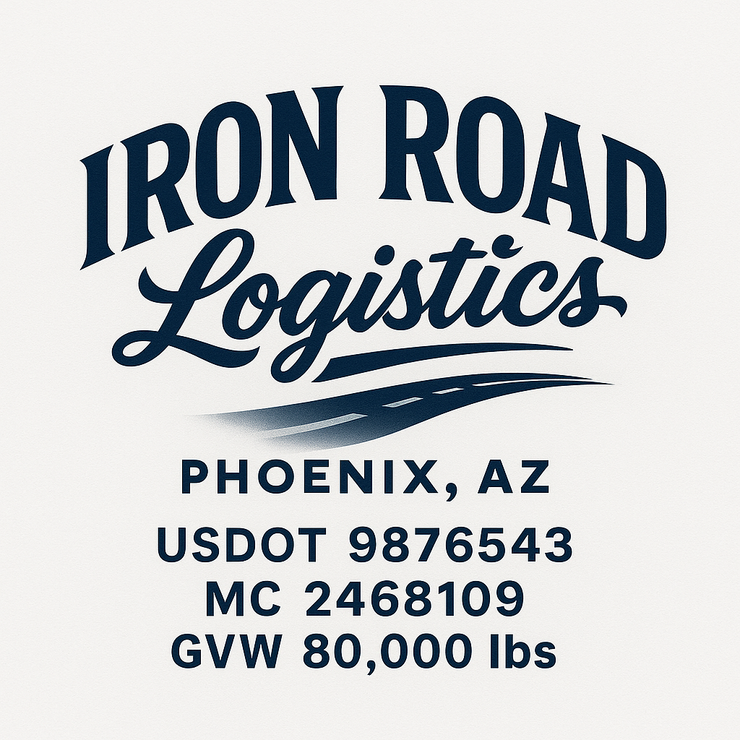 Trucking, Logistics, Transport Inspired Truck Door Lettering Decal Sticker Signs For Style & Compliance With USDOT, MC, GVW Or Any Regulation Number Lines (Set of 2)