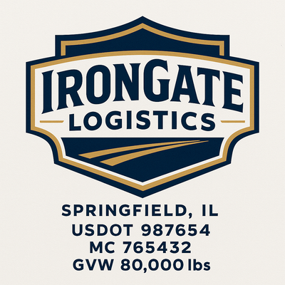Trucking, Logistics, Transport Inspired Truck Door Lettering Decal Sticker Signs For Style & Compliance With USDOT, MC, GVW Or Any Regulation Number Lines (Set of 2)