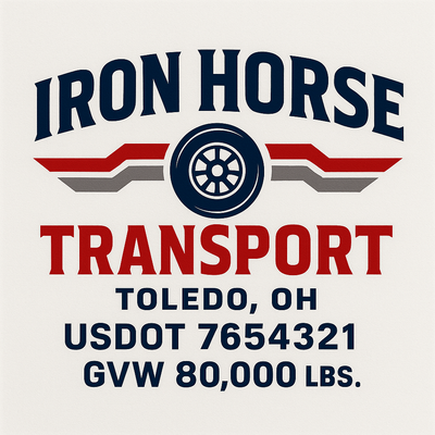 Trucking, Logistics, Transport Inspired Truck Door Lettering Decal Sticker Signs For Style & Compliance With USDOT, MC, GVW Or Any Regulation Number Lines (Set of 2)
