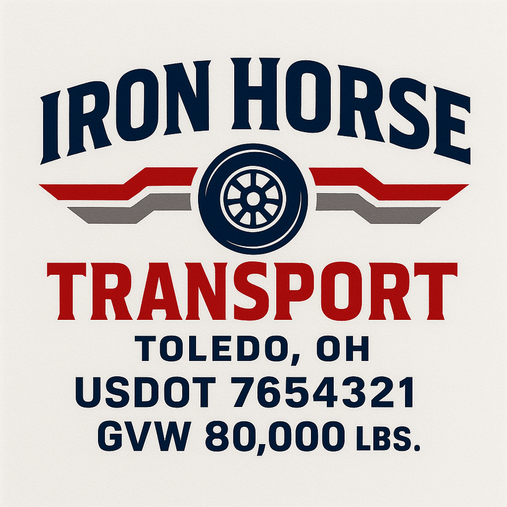 Trucking, Logistics, Transport Inspired Truck Door Lettering Decal Sticker Signs For Style & Compliance With USDOT, MC, GVW Or Any Regulation Number Lines (Set of 2)
