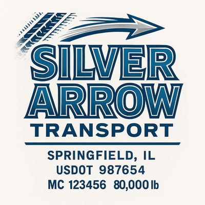 Trucking, Logistics, Transport Inspired Truck Door Lettering Decal Sticker Signs For Style & Compliance With USDOT, MC, GVW Or Any Regulation Number Lines (Set of 2)