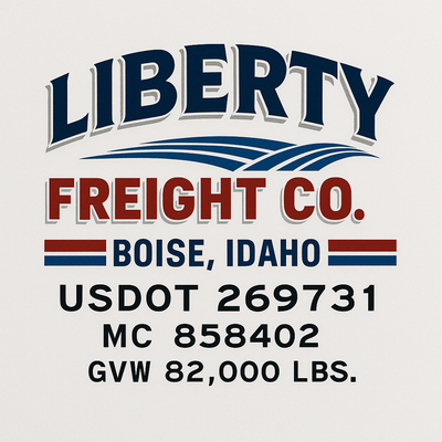 Trucking, Logistics, Transport Inspired Truck Door Lettering Decal Sticker Signs For Style & Compliance With USDOT, MC, GVW Or Any Regulation Number Lines (Set of 2)