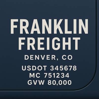 Trucking, Logistics, Transport Inspired Truck Door Lettering Decal Sticker Signs For Style & Compliance With USDOT, MC, GVW Or Any Regulation Number Lines (Set of 2)