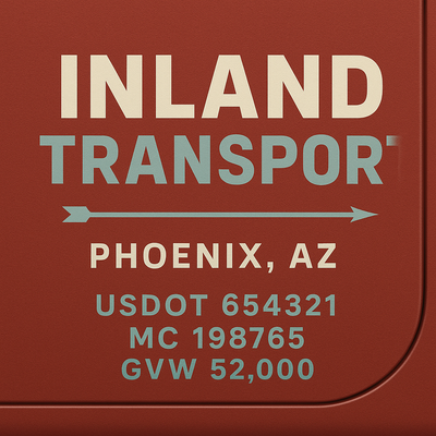 Trucking, Logistics, Transport Inspired Truck Door Lettering Decal Sticker Signs For Style & Compliance With USDOT, MC, GVW Or Any Regulation Number Lines (Set of 2)