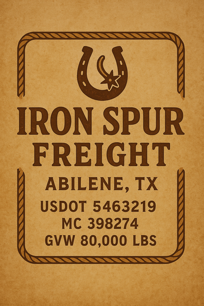 Trucking, Logistics, Transport Inspired Truck Door Lettering Decal Sticker Signs For Style & Compliance With USDOT, MC, GVW Or Any Regulation Number Lines (Set of 2)