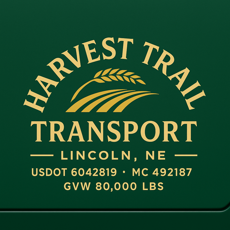 Trucking, Logistics, Transport Inspired Truck Door Lettering Decal Sticker Signs For Style & Compliance With USDOT, MC, GVW Or Any Regulation Number Lines (Set of 2)