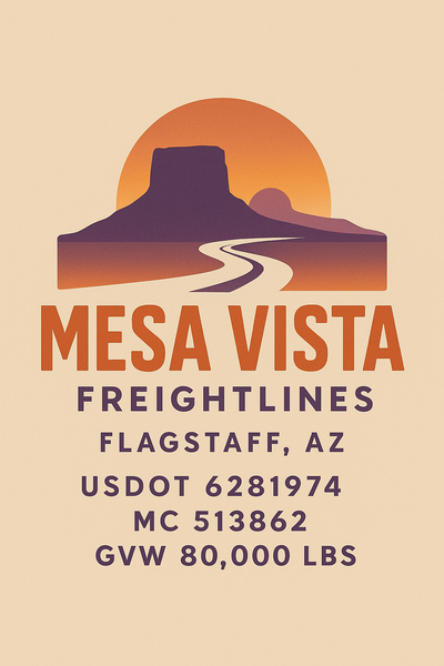 Trucking, Logistics, Transport Inspired Truck Door Lettering Decal Sticker Signs For Style & Compliance With USDOT, MC, GVW Or Any Regulation Number Lines (Set of 2)