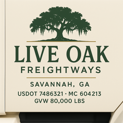 Trucking, Logistics, Transport Inspired Truck Door Lettering Decal Sticker Signs For Style & Compliance With USDOT, MC, GVW Or Any Regulation Number Lines (Set of 2)