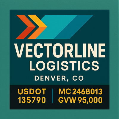 Trucking, Logistics, Transport Inspired Truck Door Lettering Decal Sticker Signs For Style & Compliance With USDOT, MC, GVW Or Any Regulation Number Lines (Set of 2)