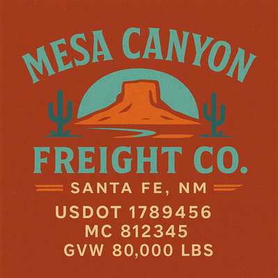 Trucking, Logistics, Transport Inspired Truck Door Lettering Decal Sticker Signs For Style & Compliance With USDOT, MC, GVW Or Any Regulation Number Lines (Set of 2)