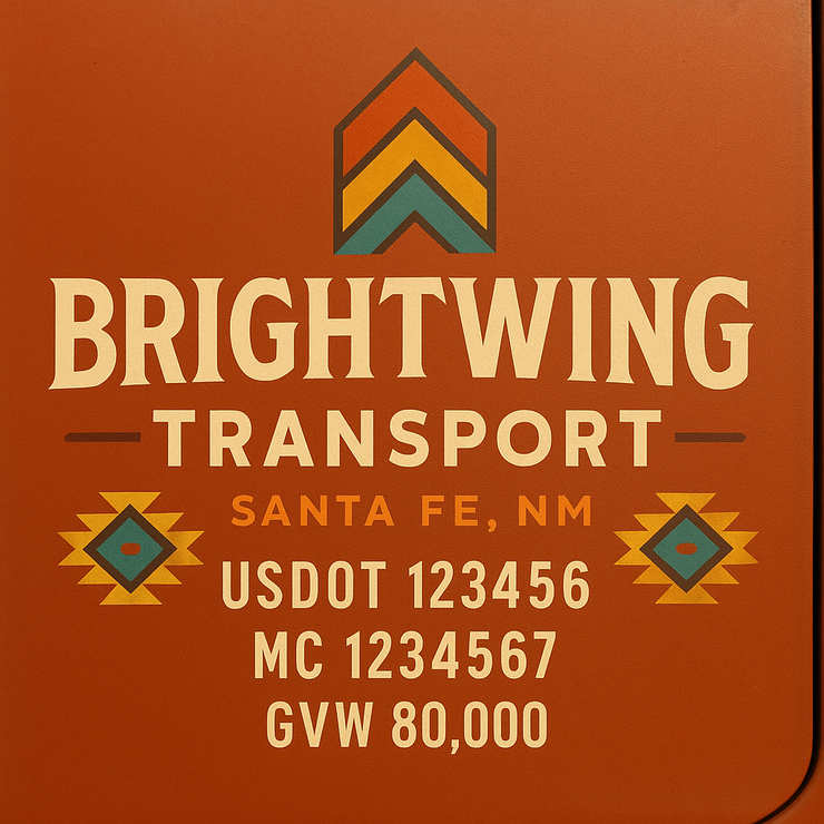 Trucking, Logistics, Transport Inspired Truck Door Lettering Decal Sticker Signs For Style & Compliance With USDOT, MC, GVW Or Any Regulation Number Lines (Set of 2)