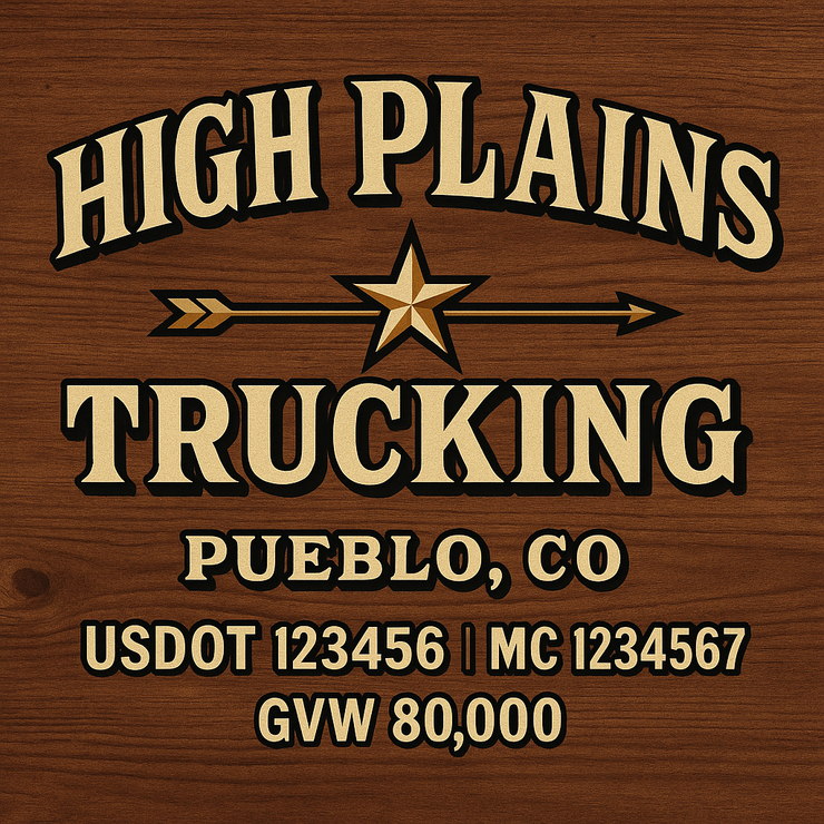 Trucking, Logistics, Transport Inspired Truck Door Lettering Decal Sticker Signs For Style & Compliance With USDOT, MC, GVW Or Any Regulation Number Lines (Set of 2)