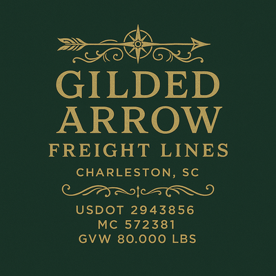 Trucking, Logistics, Transport Inspired Truck Door Lettering Decal Sticker Signs For Style & Compliance With USDOT, MC, GVW Or Any Regulation Number Lines (Set of 2)
