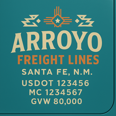 Trucking, Logistics, Transport Inspired Truck Door Lettering Decal Sticker Signs For Style & Compliance With USDOT, MC, GVW Or Any Regulation Number Lines (Set of 2)