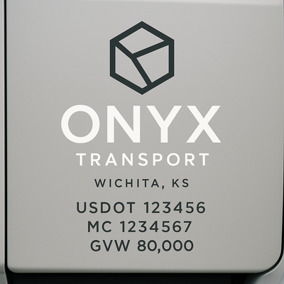 Trucking, Logistics, Transport Inspired Truck Door Lettering Decal Sticker Signs For Style & Compliance With USDOT, MC, GVW Or Any Regulation Number Lines (Set of 2)
