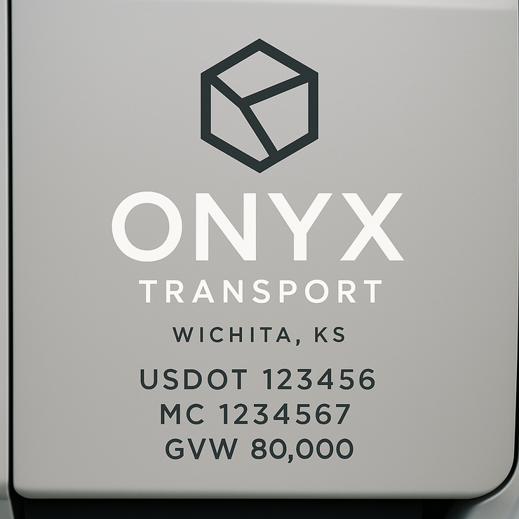 Trucking, Logistics, Transport Inspired Truck Door Lettering Decal Sticker Signs For Style & Compliance With USDOT, MC, GVW Or Any Regulation Number Lines (Set of 2)