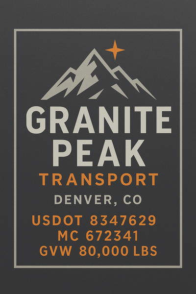 Trucking, Logistics, Transport Inspired Truck Door Lettering Decal Sticker Signs For Style & Compliance With USDOT, MC, GVW Or Any Regulation Number Lines (Set of 2)