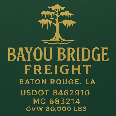 Trucking, Logistics, Transport Inspired Truck Door Lettering Decal Sticker Signs For Style & Compliance With USDOT, MC, GVW Or Any Regulation Number Lines (Set of 2)