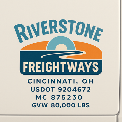 Trucking, Logistics, Transport Inspired Truck Door Lettering Decal Sticker Signs For Style & Compliance With USDOT, MC, GVW Or Any Regulation Number Lines (Set of 2)