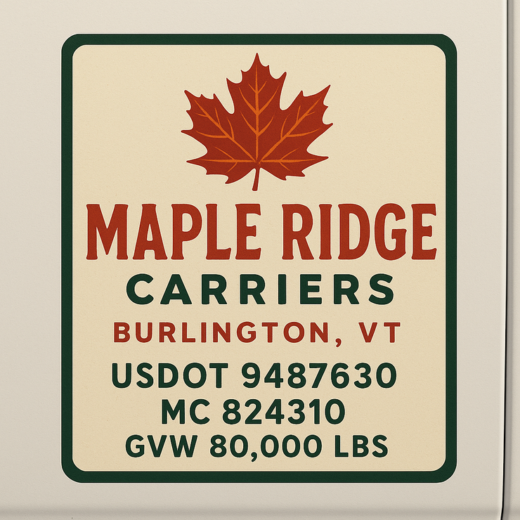 Trucking, Logistics, Transport Inspired Truck Door Lettering Decal Sticker Signs For Style & Compliance With USDOT, MC, GVW Or Any Regulation Number Lines (Set of 2)
