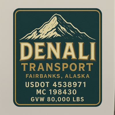 Trucking, Logistics, Transport Inspired Truck Door Lettering Decal Sticker Signs For Style & Compliance With USDOT, MC, GVW Or Any Regulation Number Lines (Set of 2)