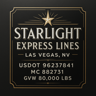 Trucking, Logistics, Transport Inspired Truck Door Lettering Decal Sticker Signs For Style & Compliance With USDOT, MC, GVW Or Any Regulation Number Lines (Set of 2)